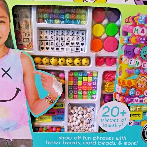 Just My Style Emoticon Message Beads Kit For DIY Jewelry Making With 20+ Pieces - Picture 3 of 8